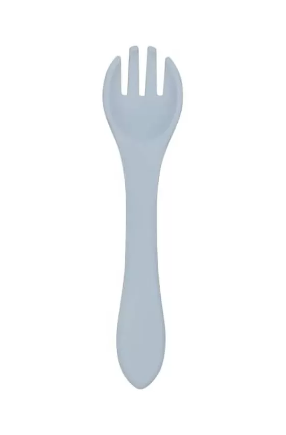 Soft-Tip Silicone Feeding Fork For Babies & Infants - Cloudy Blue