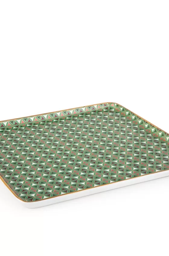 Images d'Orient Jade Porcelain Square Plate Opera 25 cm