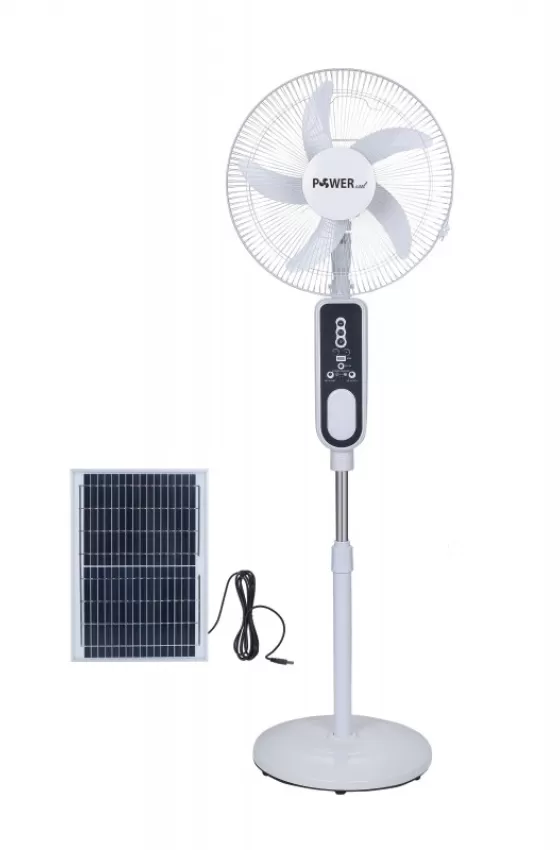 Powercool Stand Fan 16" With Solar Panel