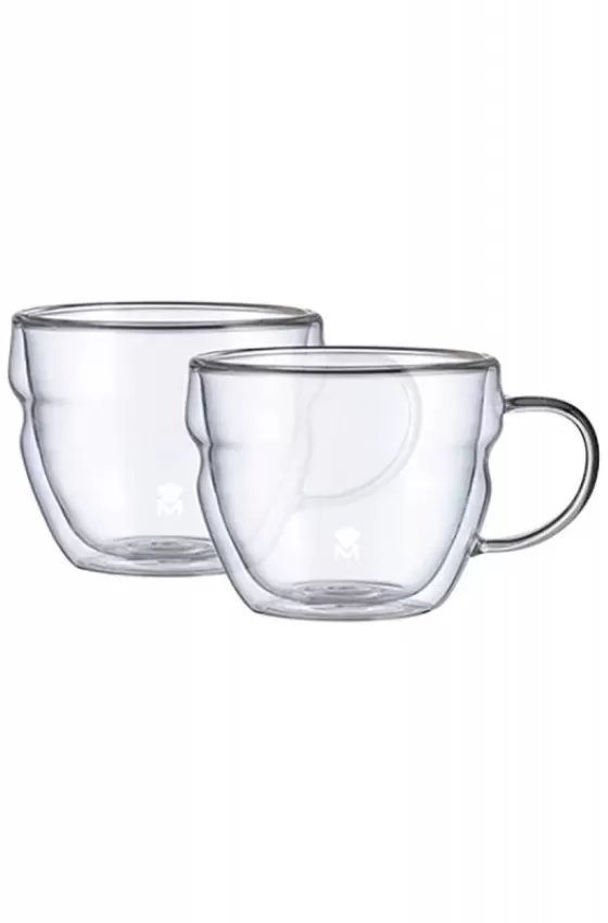 MasterPro 2Pcs Cup Set Borosilicate Double Wall Mixology