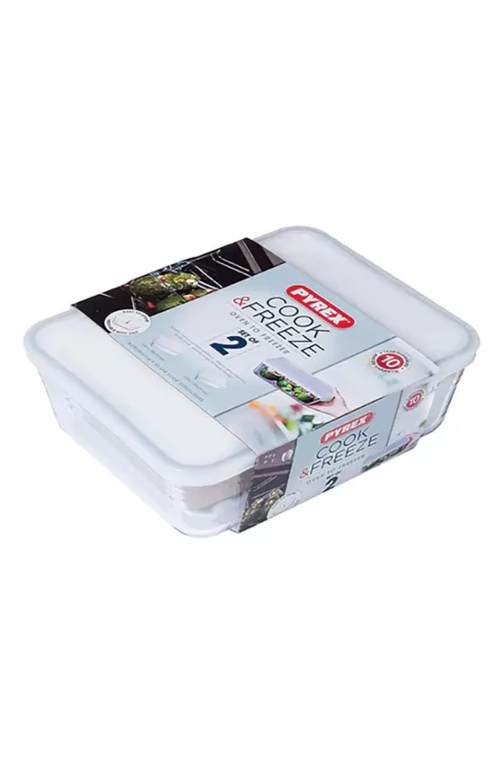 Pyrex Set 2 Rectangular Dishes With Lid