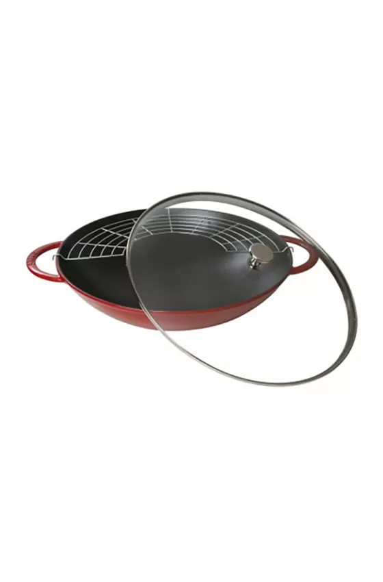 Staub Cast Iron Wok Cherry Round 37 cm