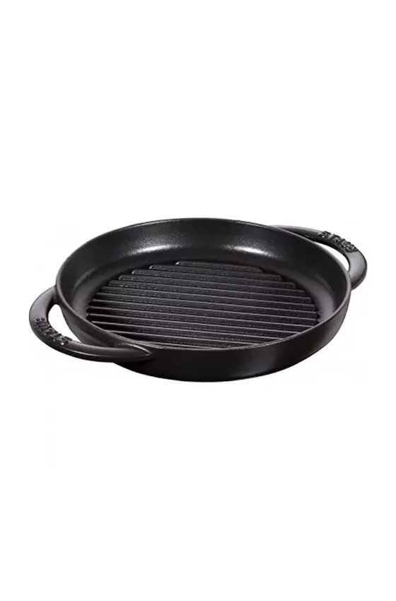 Staub Cast Iron Pure Grill Black Round - 22cm