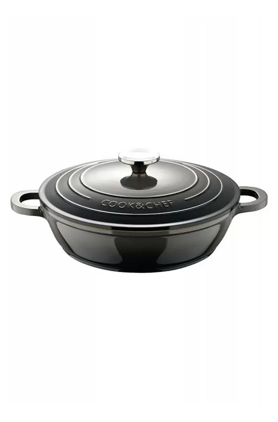 Bergner Shallow Pot Cast Aluminum Excalibur - Grey