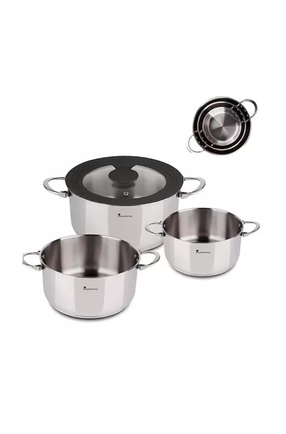 MasterPro Set 4Pcs Cookware Stainless Steel Foodies