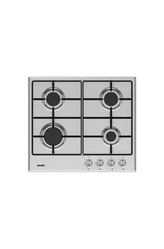 Simfer Built-in Gas Hob Stainless Steel Enamel Grid