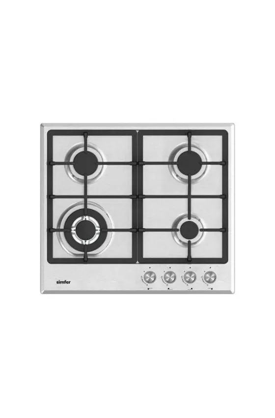 Simfer Built-in Gas Hob Stainless Steel Cast Iron Grid
