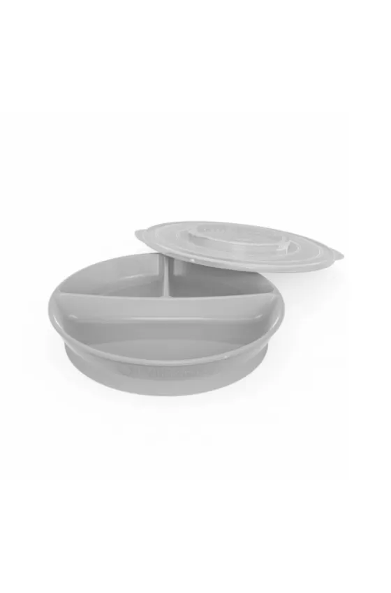 Twistshake Click Divided Plate - Pastel Grey