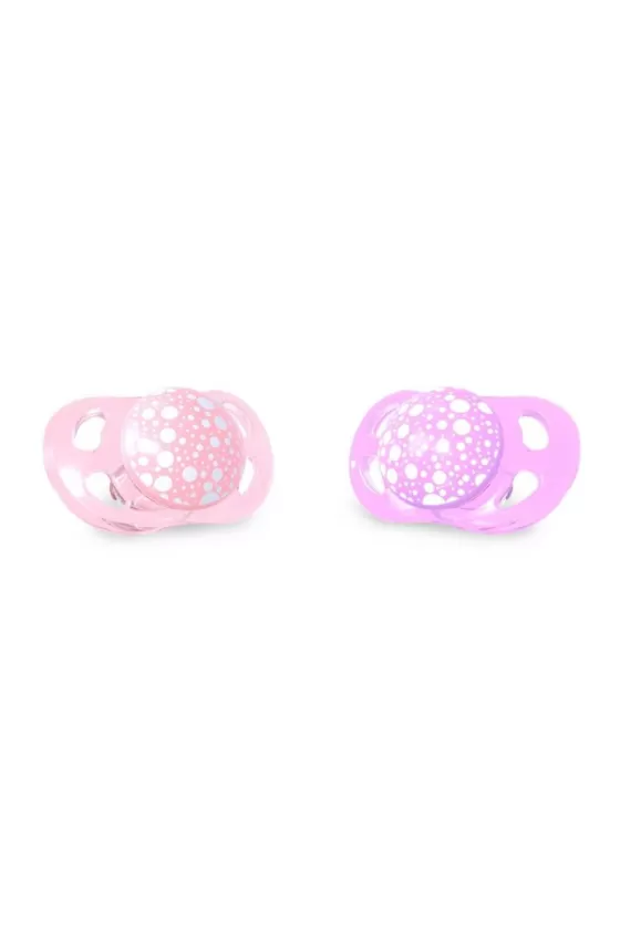 Twistshake 2x Pacifiers 6+m - Pastel Pink & Pastel Purple