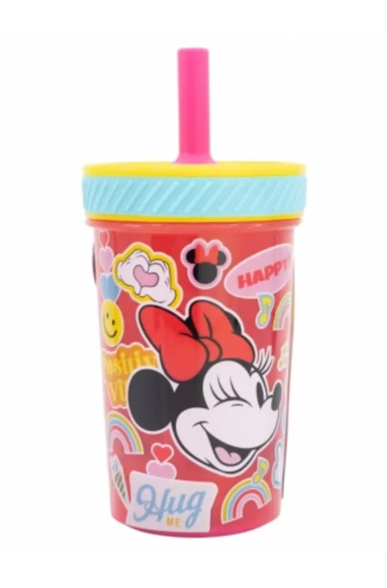 Disney Drop Safe Silicone Straw PP Tumbler 370ml  - Minnie Mouse Flower Power