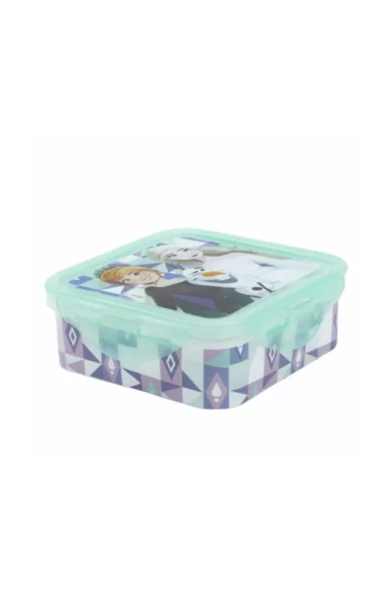 Disney Square Hermetic Food Container 500ml - Frozen Ice Magic
