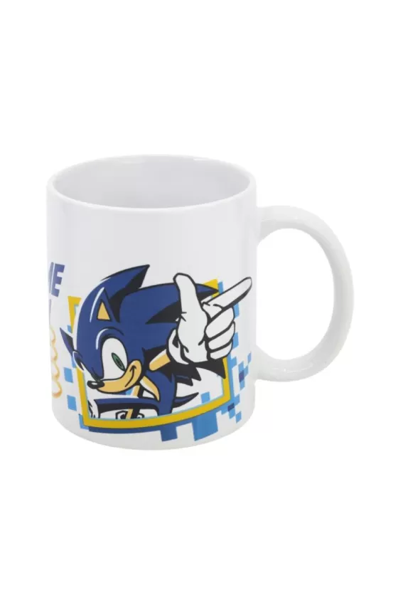 Disney Ceramic Mug 11 Oz In Gift Box - Sonic Game On Wh
