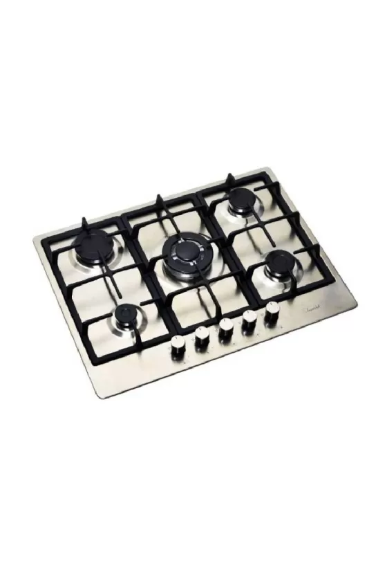 Super Chef Hob Cast Iron 5 Gas Burners - 70cm Inox