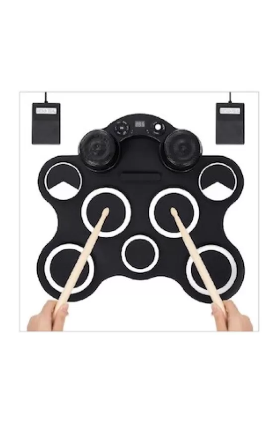 Digital Electronic 9 Pads Drum Set Compact Size Roll-Up