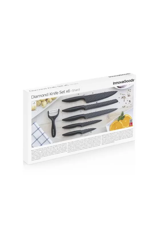 InnovaGoods Diamond Knife Set Shard 6 Pieces