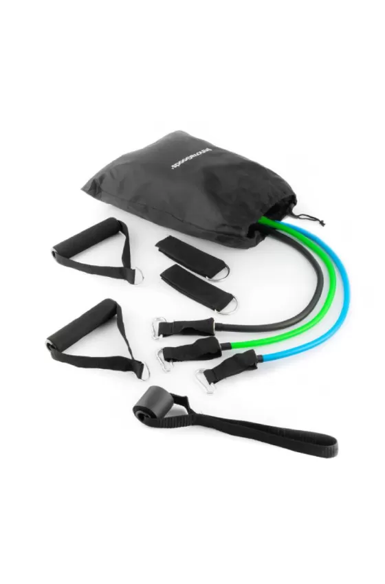 InnovaGoods Set Of Resistance Bands With Accessories And Exercise Guide Tribainer (Pack Of 3)