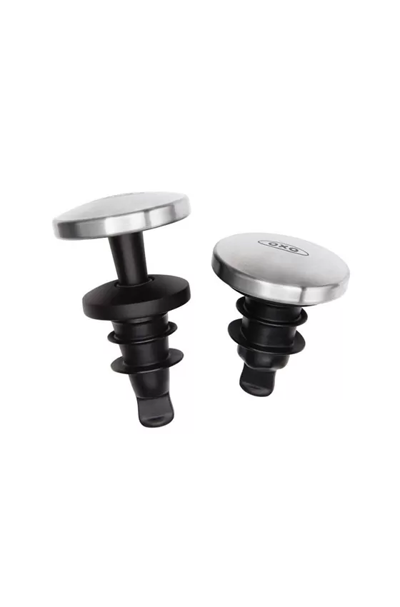 OXO SteeL 2-Piece Expanding Wine Stopper Set
