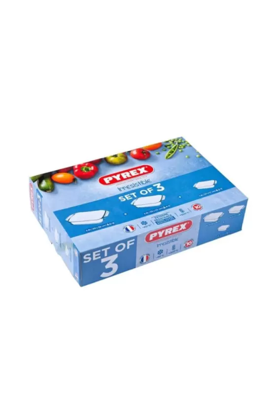 PYREX Optimum Rectangular Large Roaster Set - 3 Pieces
