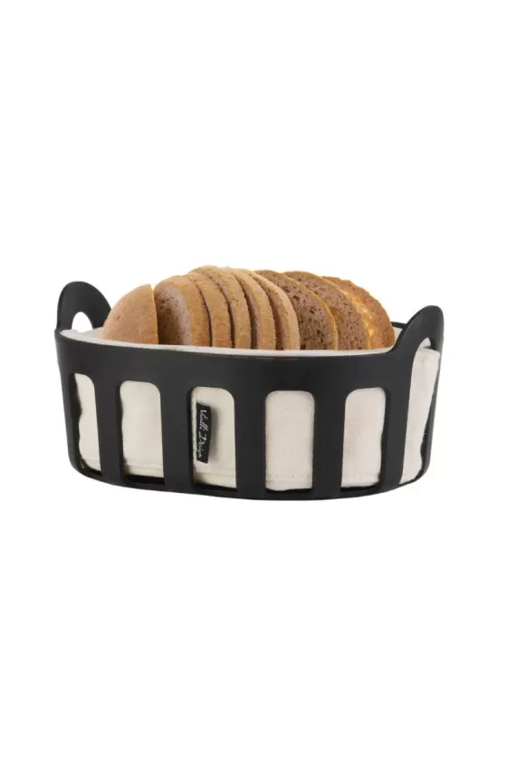 Vialli Bread basket with cotton insert Livio - Black