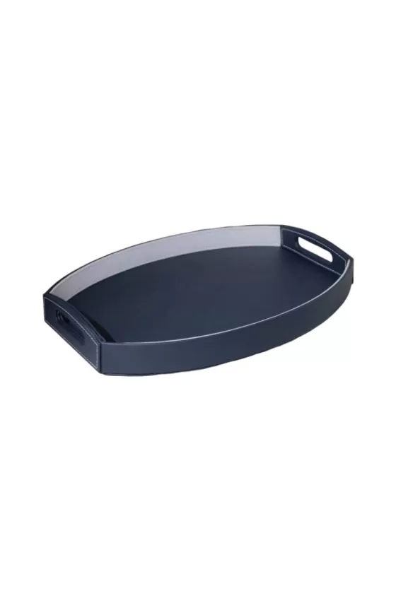 Testa Leather Oval Tray - 1