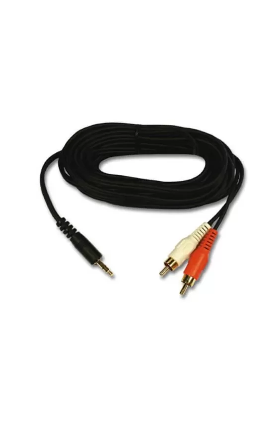 Conqueror Cable 3.5mm Audio Jack to 2x RCA Stereo 1.5 Meter Black